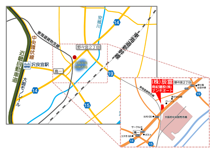 株式会社　辰富　アクセスマップ